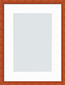 12x16(7 1/2x11 1/2), Walnut Veneer Wood Picture Frame, assembled, White White mat, clear acrylic face and back with hanging hardware.