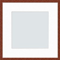 18x18(11 1/2x11 1/2), Walnut Veneer Wood Picture Frame, assembled, White White mat, clear acrylic face and back with hanging hardware.
