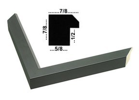 8 1/2x11, Satin Black on Wood Picture Frame